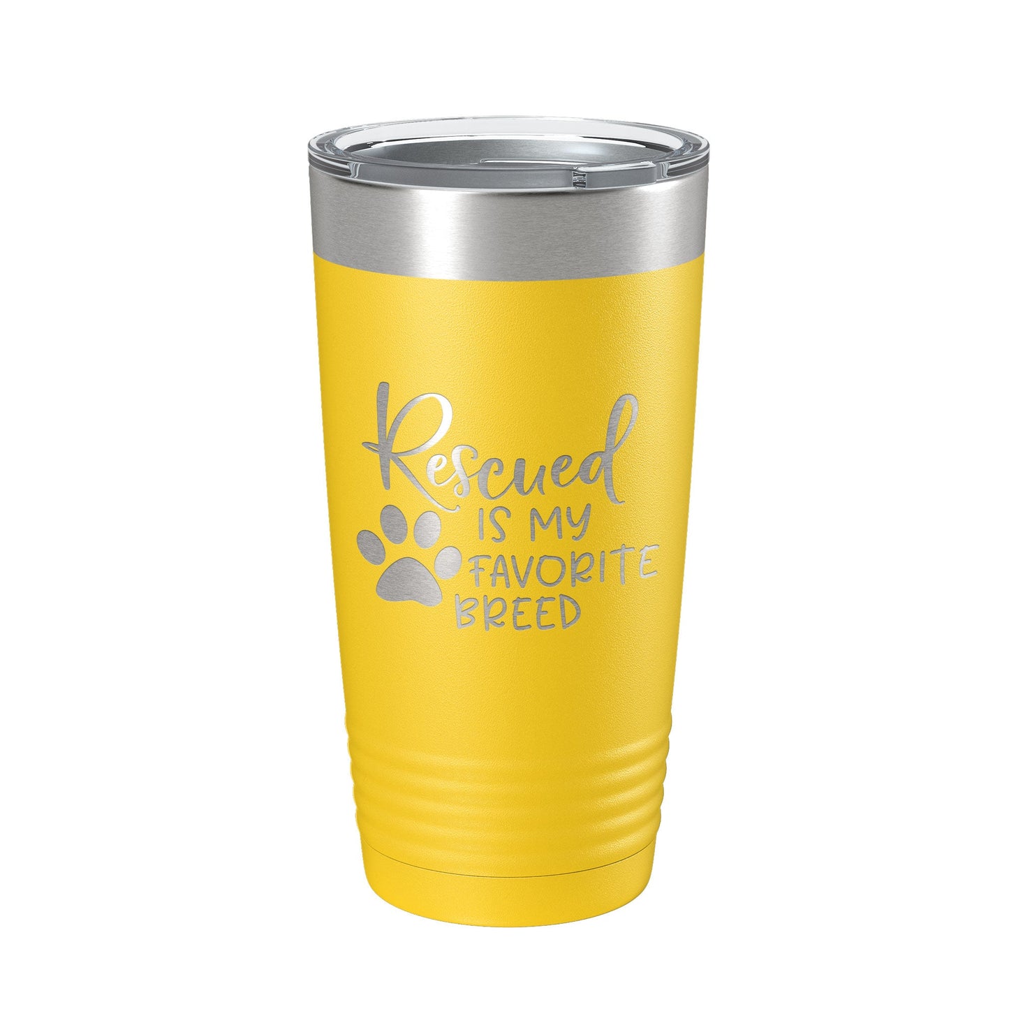 Rescued Is My Favorite Breed Tumbler Travel Mug Insulated Laser Engraved Coffee Cup Dog Cat Lover Gift 20 oz-19