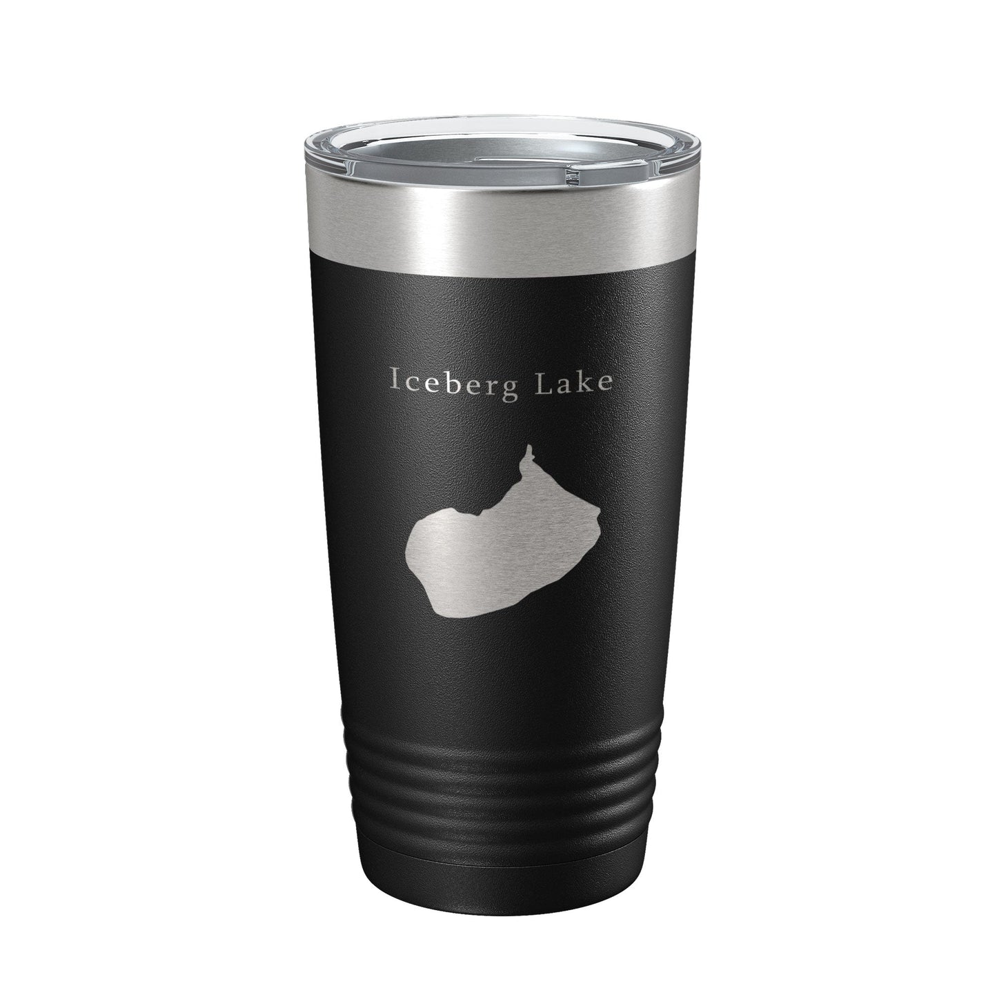 Iceberg Lake Map Tumbler Travel Mug Insulated Laser Engraved Coffee Cup Montana 20 oz-0