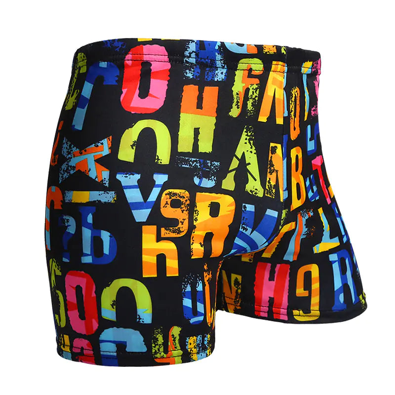 Men's Milk Silk Printed Swimming Trunks for Spa & Beach
