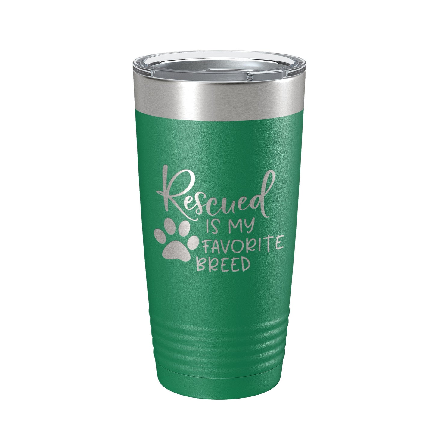 Rescued Is My Favorite Breed Tumbler Travel Mug Insulated Laser Engraved Coffee Cup Dog Cat Lover Gift 20 oz-9