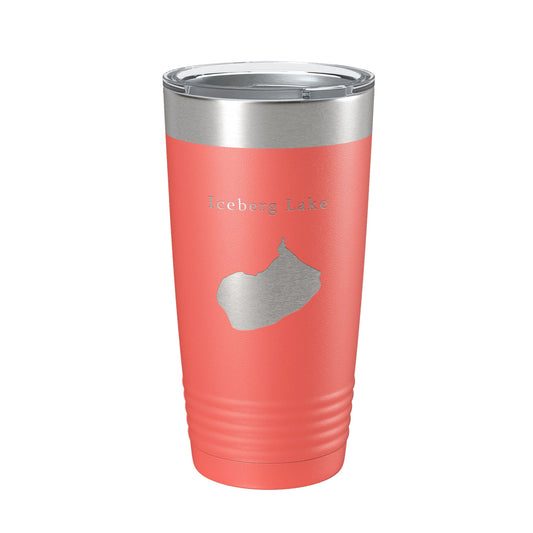 Iceberg Lake Map Tumbler Travel Mug Insulated Laser Engraved Coffee Cup Montana 20 oz-20