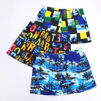 Men's Milk Silk Printed Swimming Trunks for Spa & Beach