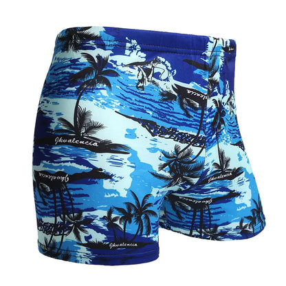 Men's Milk Silk Printed Swimming Trunks for Spa & Beach