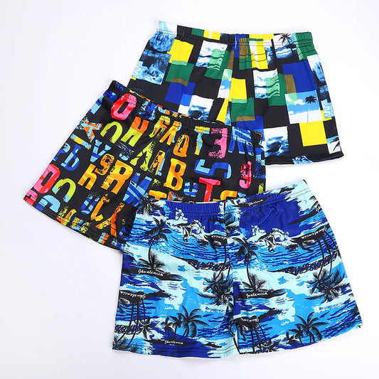 Men's Milk Silk Printed Swimming Trunks for Spa & Beach