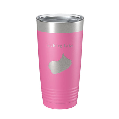 Iceberg Lake Map Tumbler Travel Mug Insulated Laser Engraved Coffee Cup Montana 20 oz-11