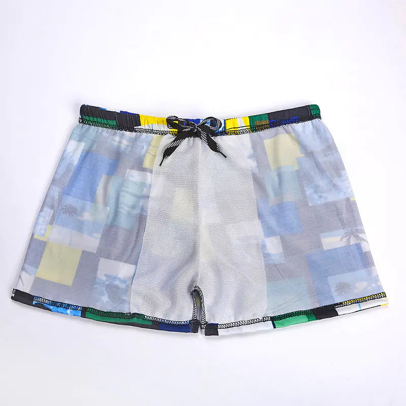 Men's Milk Silk Printed Swimming Trunks for Spa & Beach