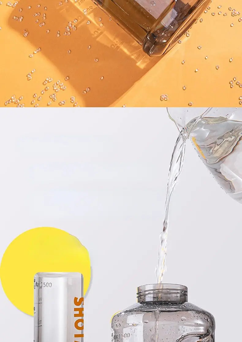 2000ml Heavy Duty Sports Water Bottle with Straw
