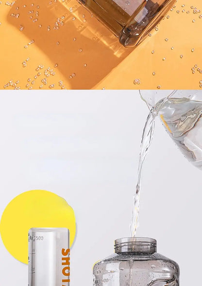 2000ml Heavy Duty Sports Water Bottle with Straw